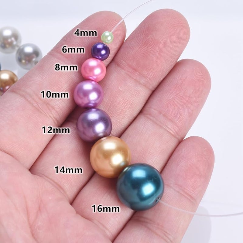Peacock Blue 12mm Round Glass Beads for Jewelry Making Bracelets Crafts - Image 5